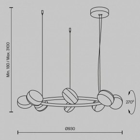 Подвесная люстра Maytoni Mind MOD299PL-L80BC3K в Заречном - zarechnyy.mebel24.online | фото 4