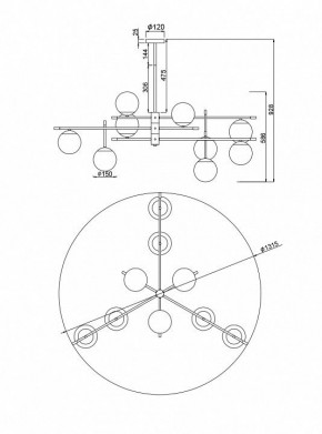 Подвесная люстра Maytoni Nostalgia MOD048PL-09G в Заречном - zarechnyy.mebel24.online | фото 3