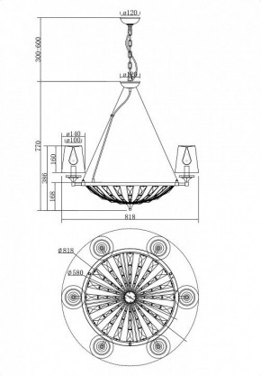 Подвесная люстра Maytoni Pantheon H021PL-06CH в Заречном - zarechnyy.mebel24.online | фото 5