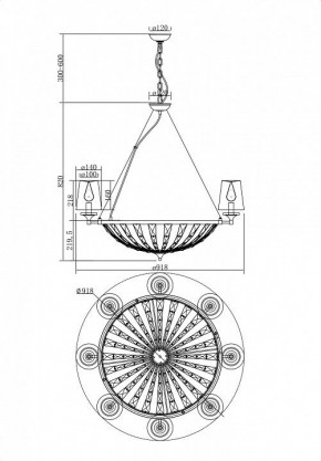 Подвесная люстра Maytoni Pantheon H021PL-08CH в Заречном - zarechnyy.mebel24.online | фото 4