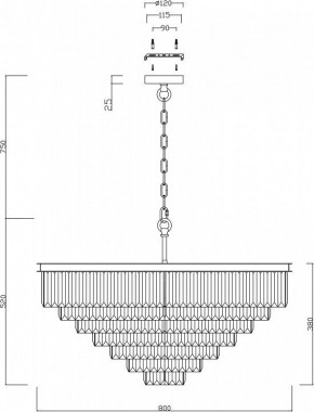 Подвесная люстра Maytoni Revero MOD085PL-16BS в Заречном - zarechnyy.mebel24.online | фото 4