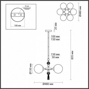 Подвесная люстра Odeon Light Palle 5405/6 в Заречном - zarechnyy.mebel24.online | фото 5