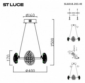 Подвесная люстра ST-Luce Enigma SL6018.203.48 в Заречном - zarechnyy.mebel24.online | фото 4