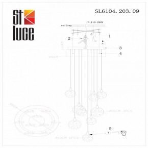 Подвесная люстра ST-Luce Montecelio SL6104.203.09 в Заречном - zarechnyy.mebel24.online | фото 3