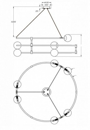 Подвесной светильник Maytoni Balance MOD317PL-06B в Заречном - zarechnyy.mebel24.online | фото 3