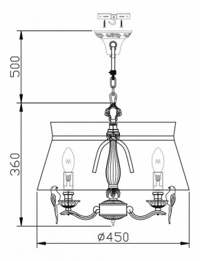 Подвесной светильник Maytoni Bird ARM013-33-W в Заречном - zarechnyy.mebel24.online | фото 3