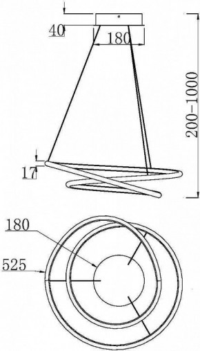 Подвесной светильник Maytoni Halo MOD100PL-L47BSK1 в Заречном - zarechnyy.mebel24.online | фото 4