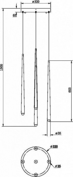 Подвесной светильник Maytoni Halo MOD132PL-L30BSK в Заречном - zarechnyy.mebel24.online | фото 2