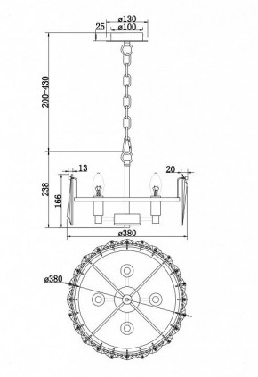 Подвесной светильник Maytoni Puntes MOD043PL-04G в Заречном - zarechnyy.mebel24.online | фото 4