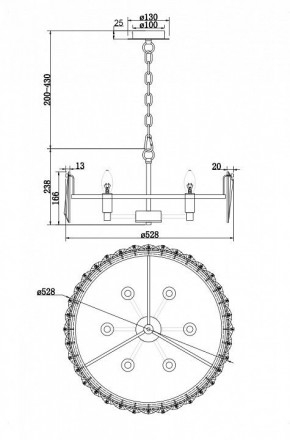 Подвесной светильник Maytoni Puntes MOD043PL-06G в Заречном - zarechnyy.mebel24.online | фото 4