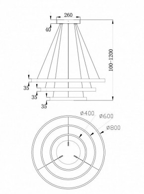 Подвесной светильник Maytoni Rim MOD058PL-L100BS4K в Заречном - zarechnyy.mebel24.online | фото 6