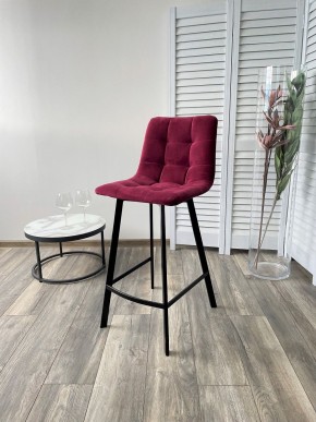 Полубарный стул CHILLI-QB SQUARE винный #16, велюр / черный каркас (H=66cm) М-City в Заречном - zarechnyy.mebel24.online | фото 4