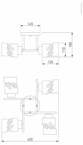 Потолочная люстра Eurosvet Hilari 30165/4 черный жемчуг в Заречном - zarechnyy.mebel24.online | фото 4