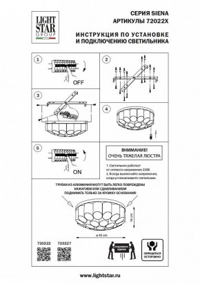 Потолочная люстра Lightstar Siena 720222 в Заречном - zarechnyy.mebel24.online | фото 2