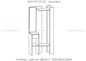 КРИТ-1 Прихожая (Делано светлый) в Заречном - zarechnyy.mebel24.online | фото 2