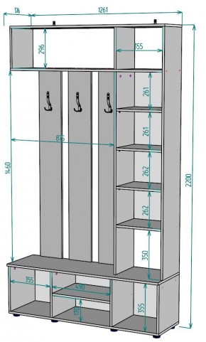 Прихожая с зеркалом V19_M в Заречном - zarechnyy.mebel24.online | фото 2