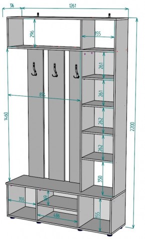 Прихожая с зеркалом V20_M в Заречном - zarechnyy.mebel24.online | фото 2