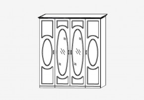 Прованс-2 Шкаф 4-х дверный с 2 зеркалами (Бежевый/Текстура белая платиной золото) в Заречном - zarechnyy.mebel24.online | фото 2