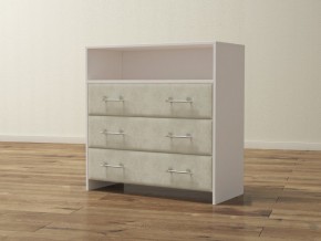 PROxSON Комод Varna (ЛДСП Белая+ткань Белый/Savana Milk (молочный)) 90x40 в Заречном - zarechnyy.mebel24.online | фото 1