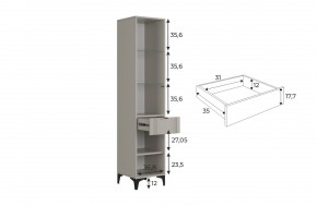 РИЧ Шкаф однодверный со стеклом в Заречном - zarechnyy.mebel24.online | фото 3