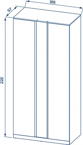 S01194 Варма Стор 105 шкаф распашной с зеркалом 222х105х57, белый в Заречном - zarechnyy.mebel24.online | фото 2