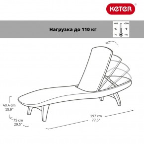 Шезлонг Пацифик (Pacific) графит в Заречном - zarechnyy.mebel24.online | фото 2