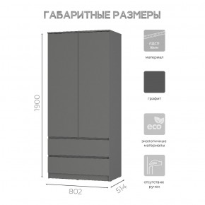Шкаф 2-х створчатый Симпл ШК-03 (графит) в Заречном - zarechnyy.mebel24.online | фото 6