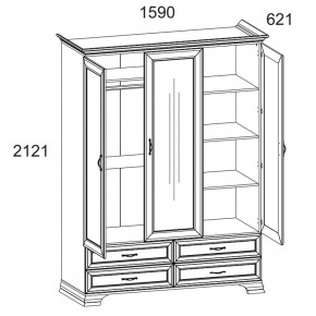 Шкаф 3D4S Z, TIFFANY, цвет вудлайн кремовый в Заречном - zarechnyy.mebel24.online | фото 2