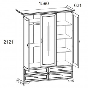 Шкаф 3D4S Z, TIFFANY, цвет вудлайн кремовый в Заречном - zarechnyy.mebel24.online | фото 1