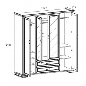 Шкаф 4D2S Z , MONAKO, цвет Сосна винтаж в Заречном - zarechnyy.mebel24.online | фото 1