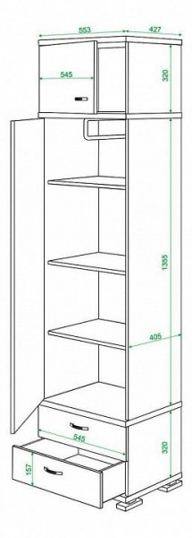 Шкаф платяной Домино КС-10 в Заречном - zarechnyy.mebel24.online | фото 3