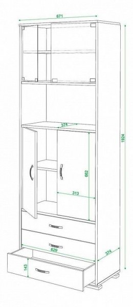 Шкаф комбинированный Домино СБ-220М в Заречном - zarechnyy.mebel24.online | фото 3