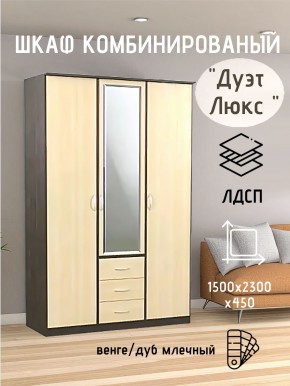 Шкаф комбинированный Дуэт Люкс с зеркалом в Заречном - zarechnyy.mebel24.online | фото 3
