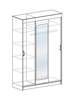 Шкаф-купе Басса ШКК 551 шимо венге/дуб белфорд в Заречном - zarechnyy.mebel24.online | фото 3