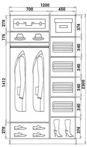 Шкаф-купе ХИТ 23-12-66 (620) в Заречном - zarechnyy.mebel24.online | фото 2