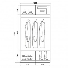 Шкаф-купе ХИТ 23-4-12/2-66 (420) в Заречном - zarechnyy.mebel24.online | фото 2