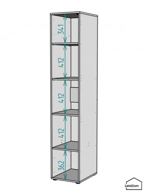 Шкаф Linnea MHR-1-2 2050х400х510 (ДВ-М 11.1.25) в Заречном - zarechnyy.mebel24.online | фото 3
