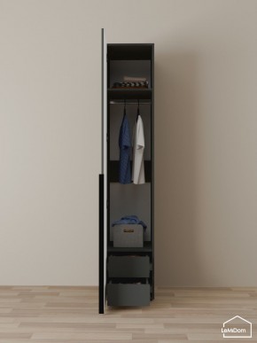 Шкаф Linnea MHR-1-3 2050х400х510 (Графит-М 11.1.25) в Заречном - zarechnyy.mebel24.online | фото 3