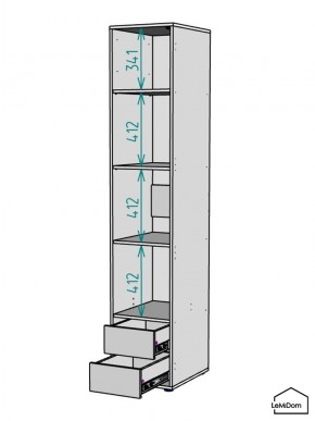 Шкаф Linnea MHR-1-4 2050х400х510 (Графит-М 11.1.25) в Заречном - zarechnyy.mebel24.online | фото 3