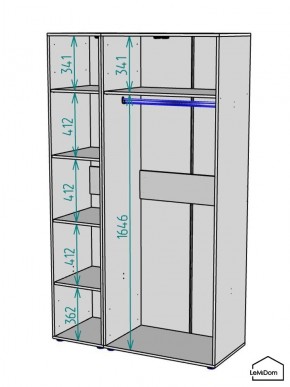 Шкаф Linnea MHR-3PO-1 2050х1200х510 (Белый-М 11.1.1) в Заречном - zarechnyy.mebel24.online | фото 3