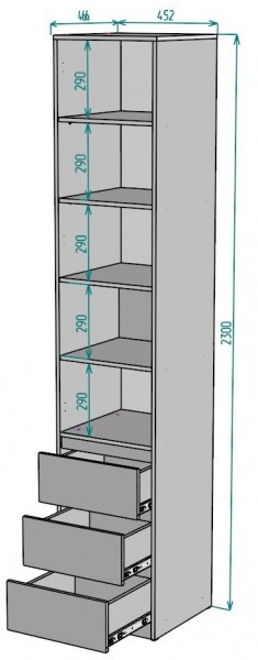 Шкаф Мальта H160 в Заречном - zarechnyy.mebel24.online | фото 2