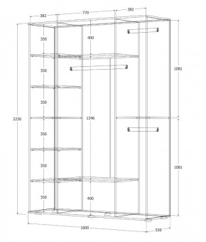 Шкаф Норден 1600 (Дуб Крафт золотой) в Заречном - zarechnyy.mebel24.online | фото 3