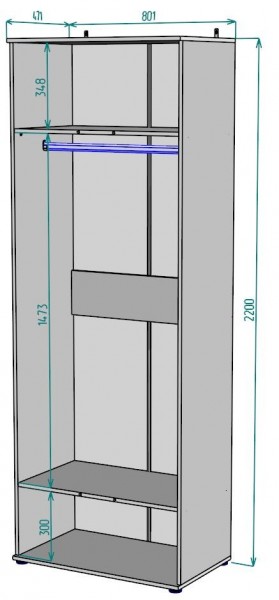 Шкаф Ольга H58 в Заречном - zarechnyy.mebel24.online | фото 2