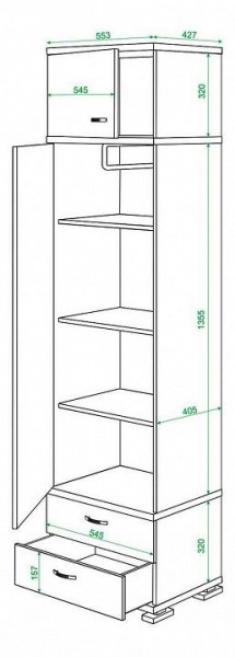 Шкаф платяной Домино КС-10 в Заречном - zarechnyy.mebel24.online | фото 3