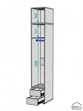 Шкаф с антресолью Linnea MHR-1A-3 2450х400х510 (Белый-М 11.1.2) в Заречном - zarechnyy.mebel24.online | фото 3