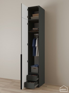 Шкаф с антресолью Linnea MHR-1A-3 2450х400х510 (Графит-М 11.1.25) в Заречном - zarechnyy.mebel24.online | фото 5