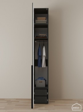 Шкаф с антресолью Linnea MHR-1A-3 2450х400х510 (Графит-М 11.1.25) в Заречном - zarechnyy.mebel24.online | фото 6