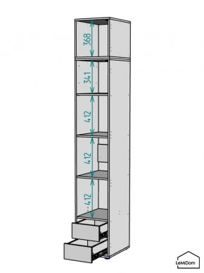 Шкаф с антресолью Linnea MHR-1A-4 2450х400х510 (ДВ-М 11.1.25) в Заречном - zarechnyy.mebel24.online | фото 3