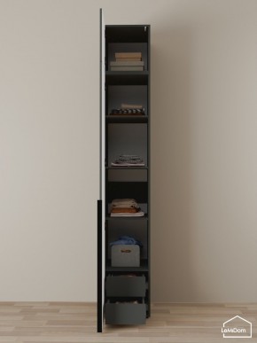 Шкаф с антресолью Linnea MHR-1A-4 2450х400х510 (Графит-М 11.1.25) в Заречном - zarechnyy.mebel24.online | фото 4