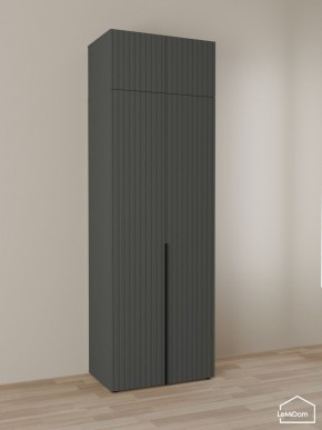 Шкаф с антресолью Linnea MHR-2A-1 2450х800х510 (Графит-М 11.1.25) в Заречном - zarechnyy.mebel24.online | фото